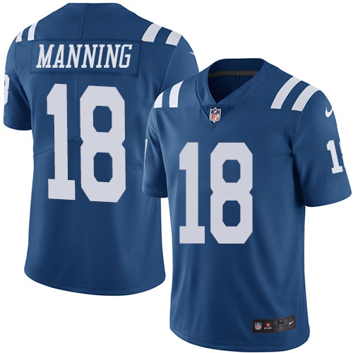 Indianapolis Colts #18 Limited Peyton Manning Royal Blue Nike NFL Youth JerseyVapor Untouchable jerseys->youth nfl jersey->Youth Jersey